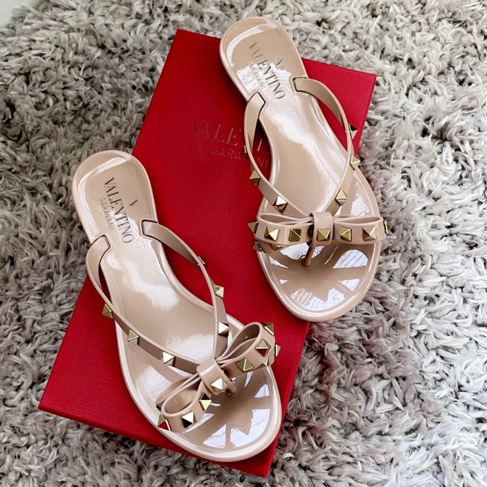 Valentino Garavani Rockstud PVC Thong Sandals